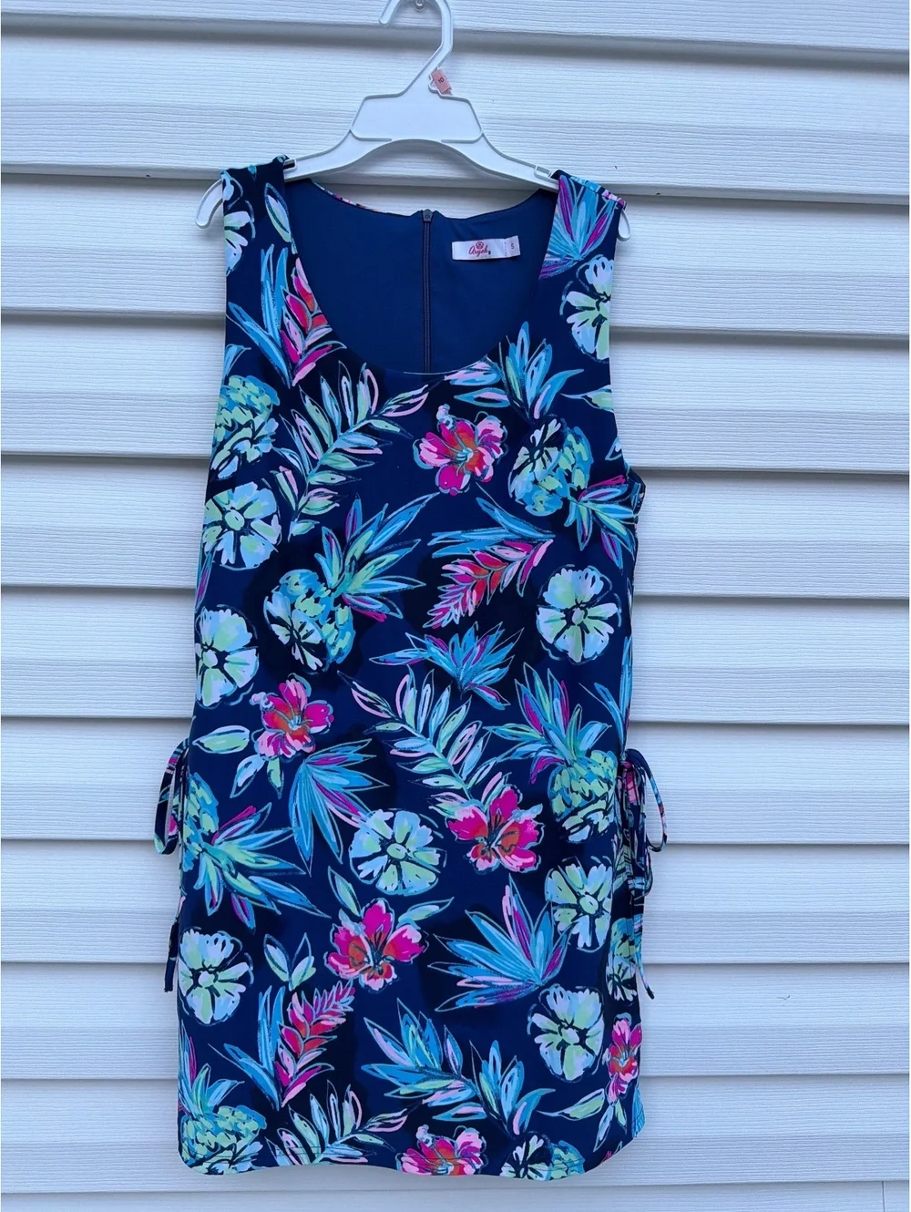 Aryeh Women's Size S Navy Floral Swim Dress Built-In Shorts Cutout Swimsuit